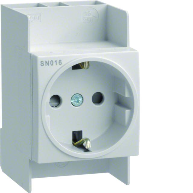 Gniazdo na szynę Schuko 230VAC 10/16A SN016 HAGER