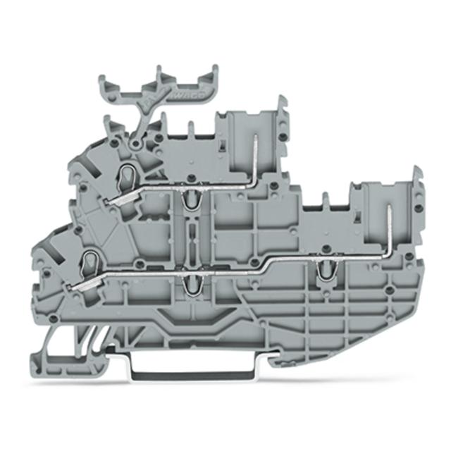 X-COMS dwupiętrowa złączka bazowa 1-przewodowa/1-pinowa szara