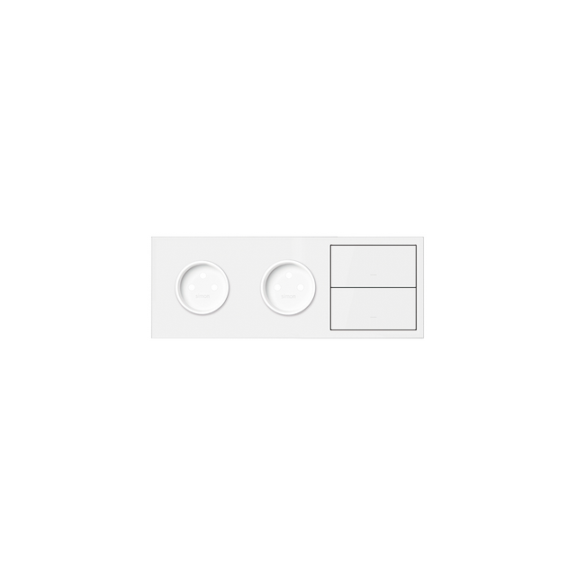 Simon 100 Panel 3-krotny: 2 gniazda + 2 klawisze biały mat 10020322-230 KONTAKT