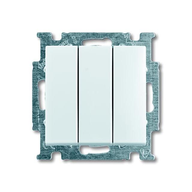 BASIC55 Wyłącznik z klawiszem potrójny 1-polowy biały alpejski