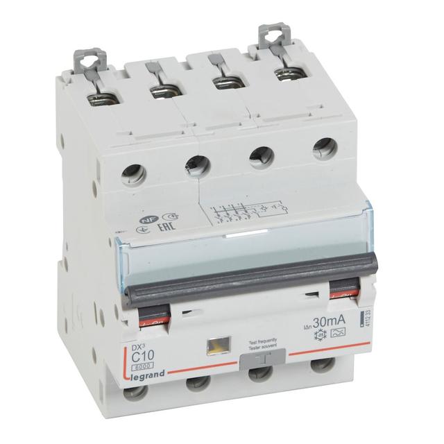 Wyłącznik Różnicowonadprądowy P 314 4P C10A 30Ma Typa DX3 411233 LEGRAND
