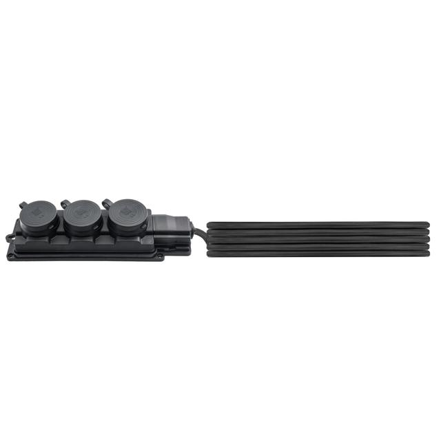 listwa gumowa 3-gniazdowa Czarna z przew OW 3x1,5 5m D.3159/3-5 PAWBOL