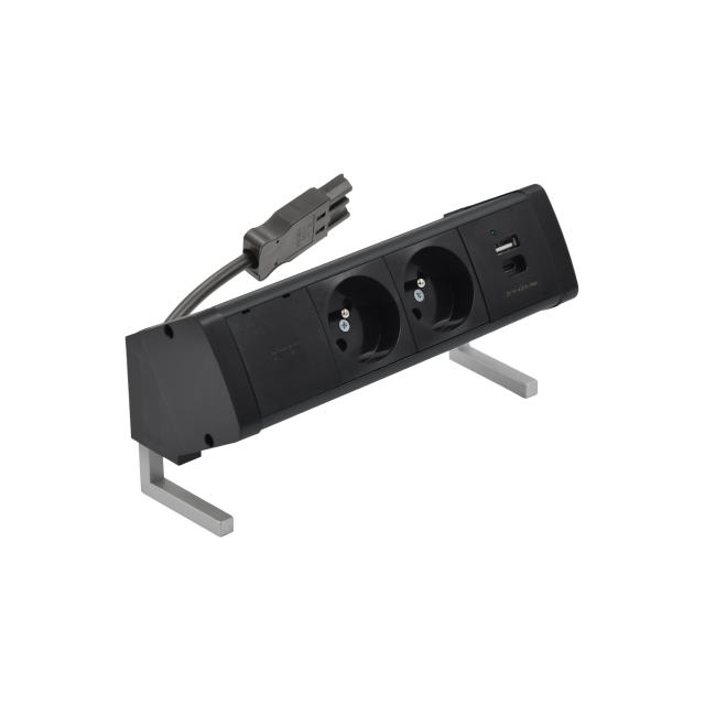 SIMON 480 TS48-410E20B00-44 Biurkowy zestaw gniazd 2 gn. typ E + ładowarka USB typ A+C; złącze w ukł