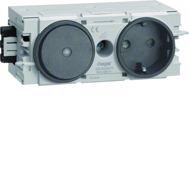 tehalit.WA Gniazdo SCHUKO z przełącz. WAGO C-profil antracyt GS11009011 HAGER