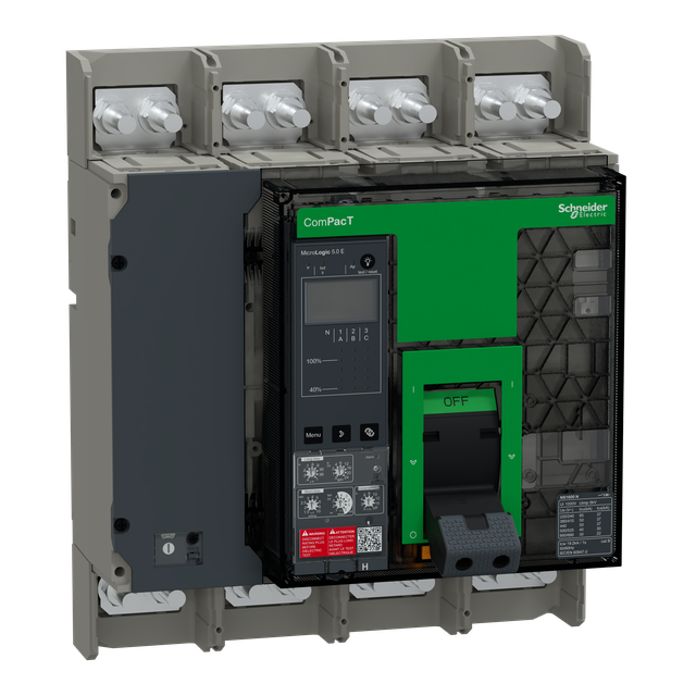 Wyłącznik mocy ComPacT NS1600H 70kA przy 415VAC 4P stacjonarny sterowanie ręczne MicroLogic 5.0E 1 C160H45EFM Schneider