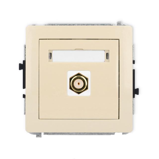 DECO Mechanizm gniazda antenowego pojedynczego typu F (SAT) pozłacany beżowy