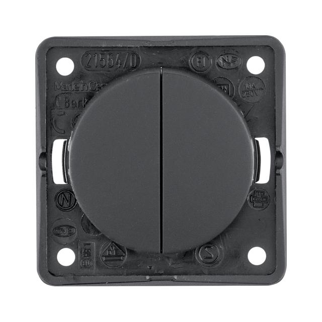 Integro Łącznik wieloklawiszowy przyciskowy, czarny granit, mat