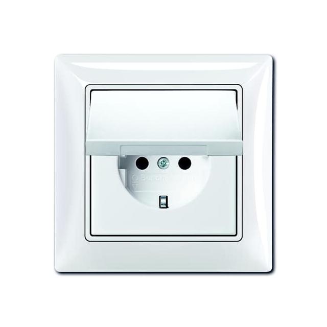 BASIC55 Gniazdo SCHUKO z klapką Poziom ochrony: IP 44 biały alpejski
