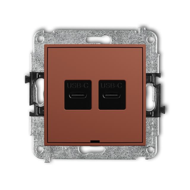 ICON Gniazdo podwójne 2xUSB typ C-C terakota 63IGUSBBO-8 KARLIK