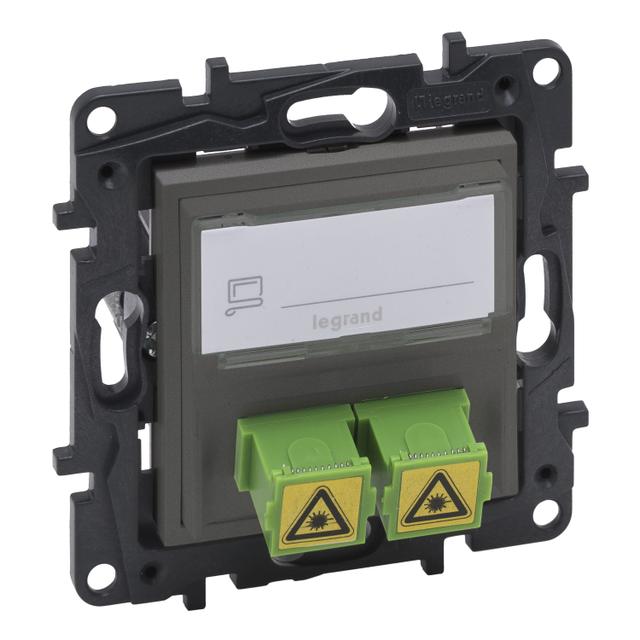 Niloe Step - Gniazdo Światłowodowe Podwójne 2Xsc/Apc- Kolor Stalowy 863471 LEGRAND