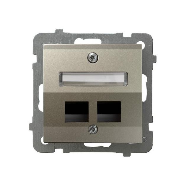 AS Obudowa gniazda podwójnego typu Keystone skośna - kolor satyna light