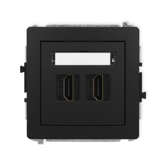 DECO Gniazdo podwójne HDMI 2.0, 4K czarny mat 12DHDMI-4 KARLIK