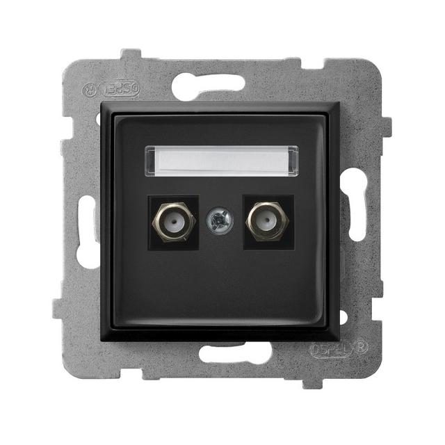 ARIA Gniazdo antenowe typu F podwójne - kolor czarny metalik