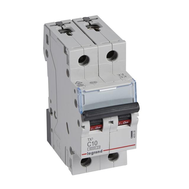 WYŁĄCZNIK NADPRĄDOWY S 302 2P C 10A 6000A SERII TX3, Legrand