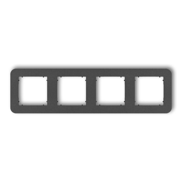 MINI Ramka uniwersalna poczwórna zaokrąglona z tworzywa grafitowy