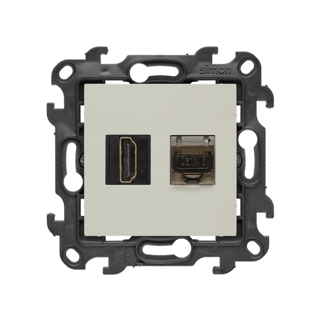 Simon 24 Gniazdo HDMI 2.1 + RJ45 kat.6. kaszmirowy NGH21RJ45.01/42