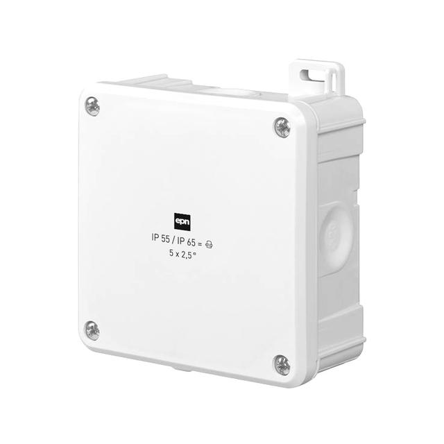 Puszka 2K 98x98x46 5x2,5-4mm2  z zaciskami IP55/65