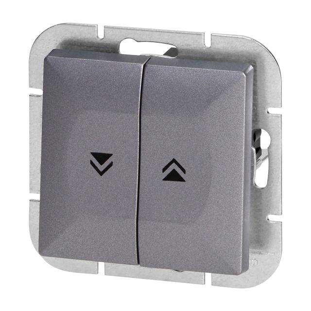 Łącznik roletowy podtynkowy Pearl, 10A, 250V, WP-10P, antracyt OR-OE-7708/A ORNO