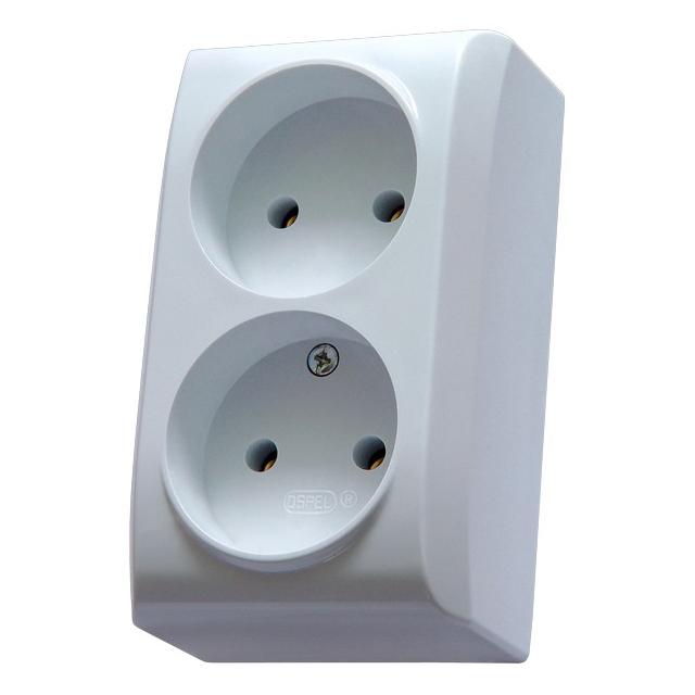 BIS Gniazdo podwójne - kolor biały