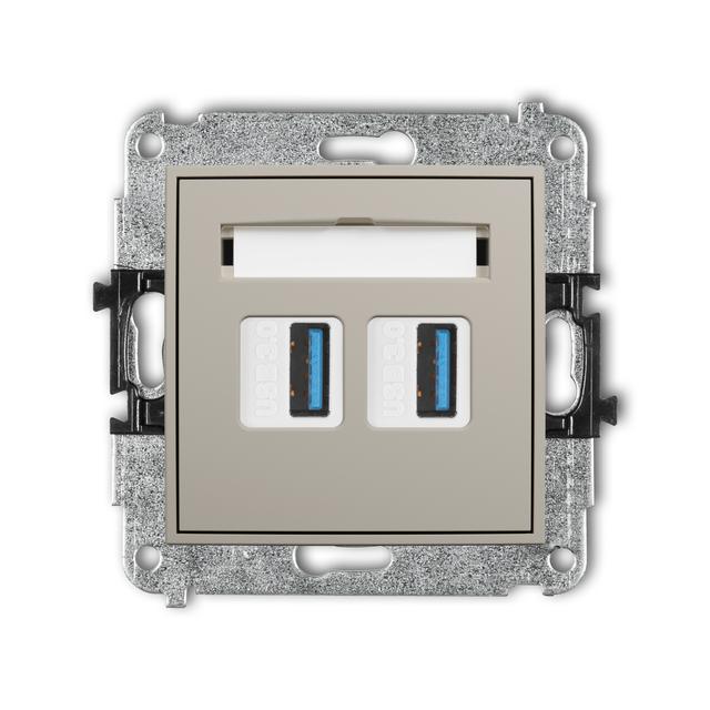 ICON Gniazdo podwójne 2xUSB typ A-A 3.0 taupe 60IGUSB-6 KARLIK