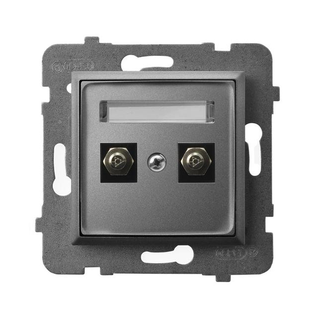 ARIA Gniazdo ekwipotencjalne podwójne - kolor szary mat