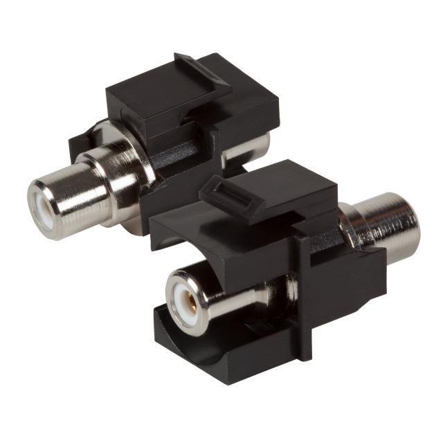 Adapter Keystone Snap-In Cinch (czarne gniazdo / biały pierścień)