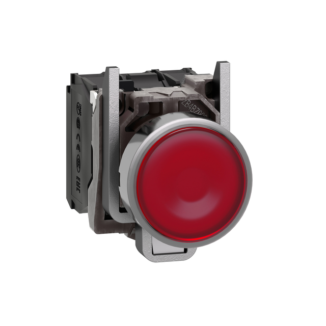 Harmony XB4 Przycisk płaski czerwony LED 110/120V metalowy XB4BW34G5 Schneider