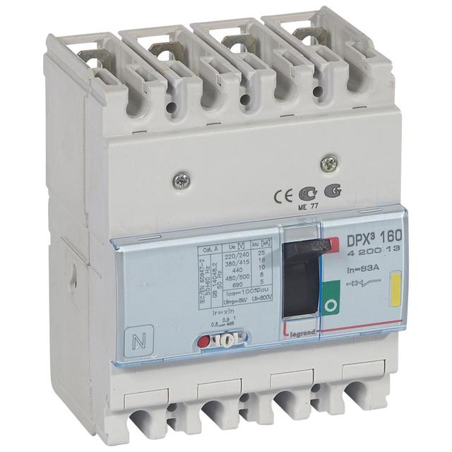 Wyłącznik DPX3 160 4P 63A 16kA 420013 LEGRAND