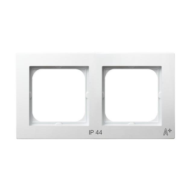 AS ANTYBAKTERYJNY Ramka podwójna do łączników IP-44 produkt zawiera szkło fosforanowo-srebrowe - kol
