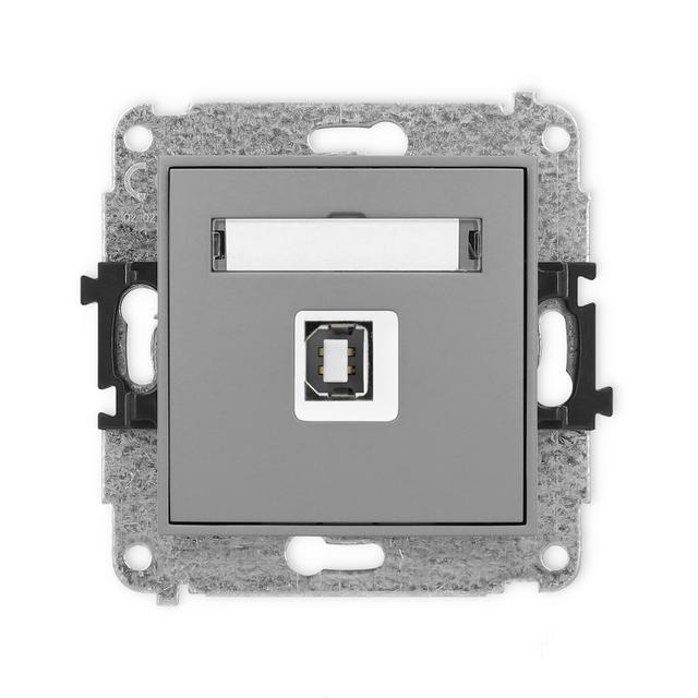 MINI Gniazdo pojedyncze USB A-B 2.0 szary mat 27MGUSB-3 KARLIK