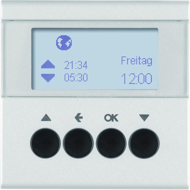 BERKER B.Kwadrat/B.7 Żaluzjowy łącznik czasowy z wyświetlaczem do sterowania żaluzjami aluminium 857