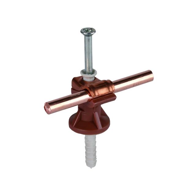 Wspornik DEHNfix do drutu 8 mm z kołkiem, wys. 30 mm, Cu/brązowy