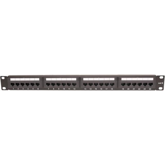 Panel kat. 6 19" 1U 24xRJ45 UTP czarny