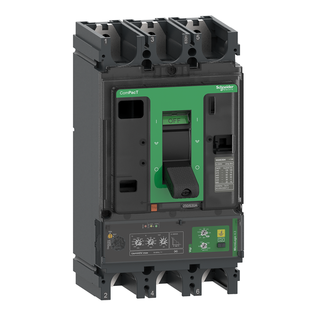 Wyłącznik, ComPacT NSX, NSX400H, Mic4.3, 400A, 3P, 70kA, Vigi