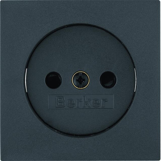 BERKER B.3/B.7 Płytka czołowa do gniazda bez uziemienia antracyt 3967331606 HAGER