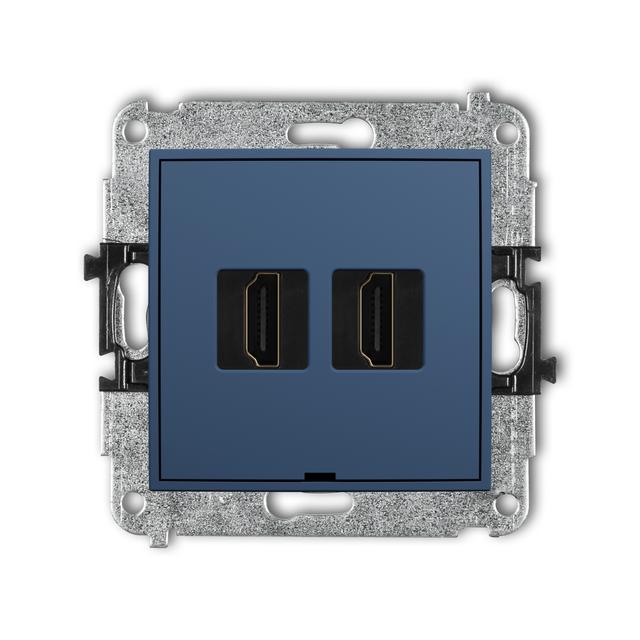 ICON Gniazdo podwójne HDMI 2.1 8K navy blue 64IHDMIBO-6 KARLIK