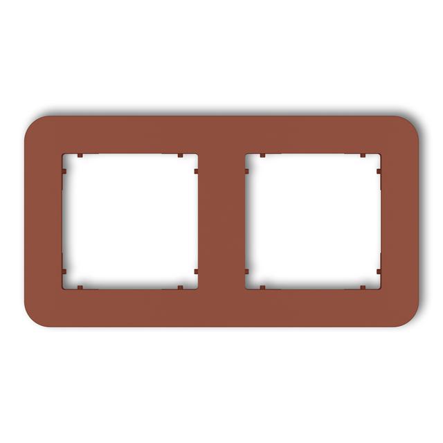 MINI Ramka uniwersalna podwójna zaokrąglona z tworzywa terakota