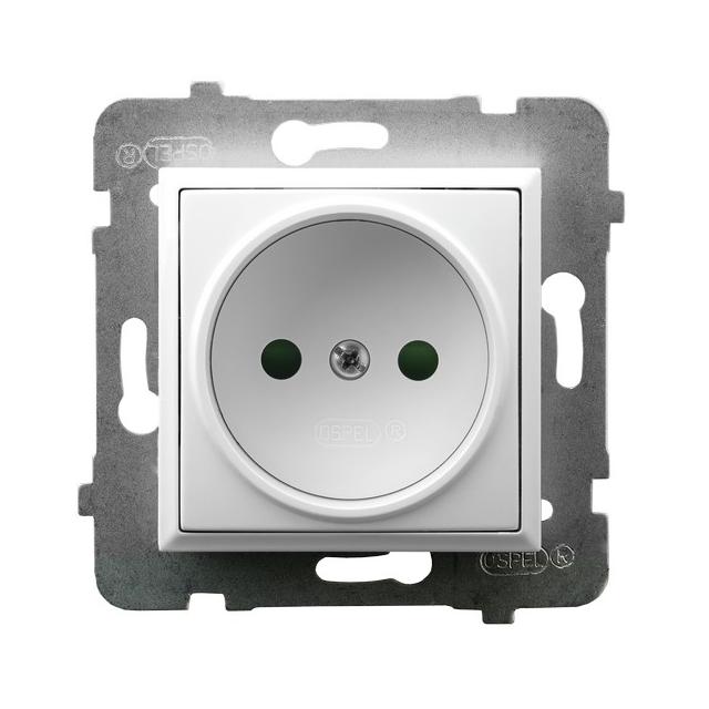 ARIA Gniazdo pojedyncze z przesłonami torów prądowych - kolor biały