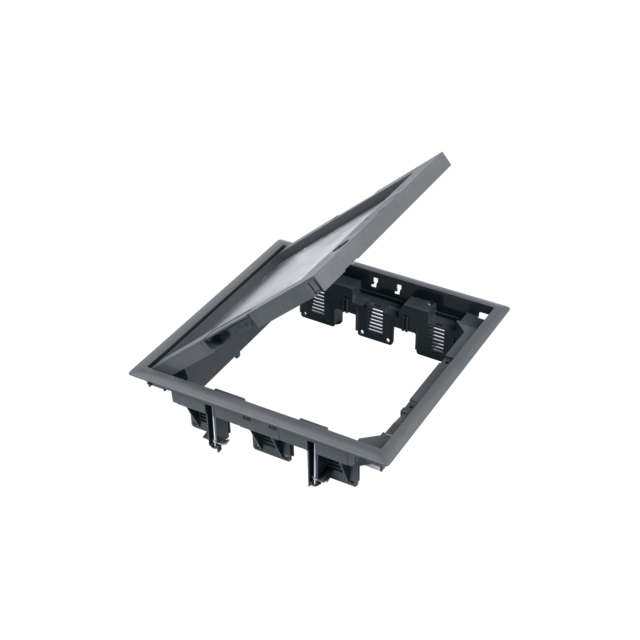 Simon Connect Puszka podłogowa 12x K45 lub 6x Simon500 z pokrywą 12mm z zamkiem szary