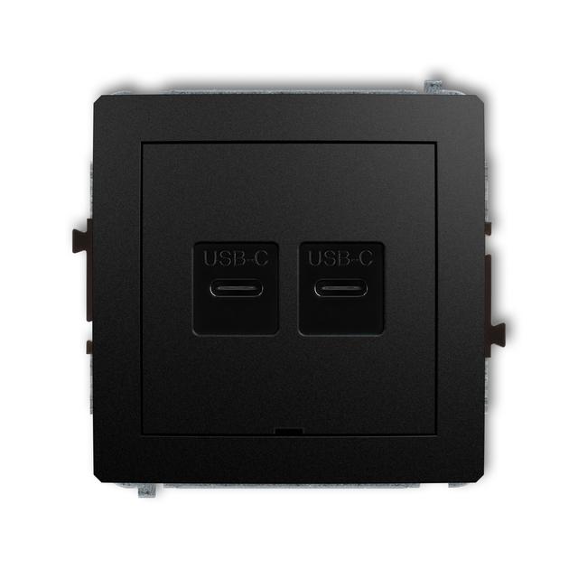 DECO Ładowarka USB podwójna 2xUSB C, 20W max., bez pola opisowego czarny mat 12DCUSBBO-7 KARLIK