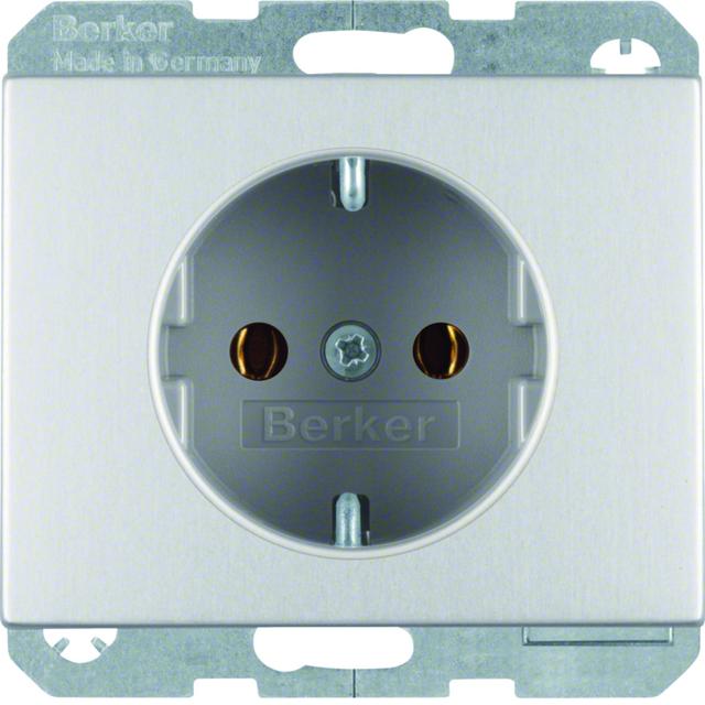 BERKER K.5 Gniazdo SCHUKO kompletne aluminium 47157003 HAGER