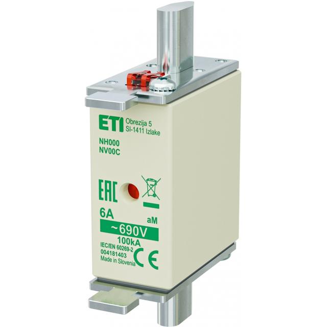 Wkładka topikowa NH silnikowa KOMBI NH000 WT-00C aM 6A 690V 004181403 ETI