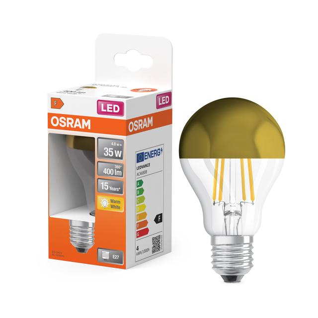 LED STAR CL A FIL Mirror Gold 37 non-dim 4W 827 E27 LAMPA LED LEDVANCE
