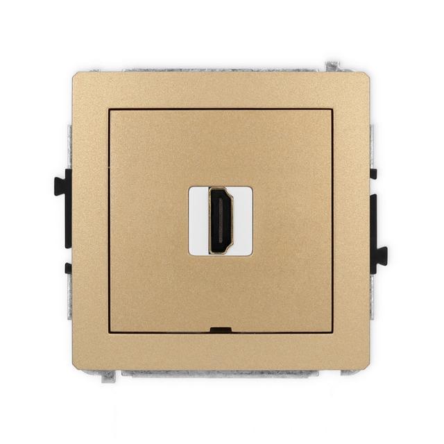 DECO Gniazdo pojedyncze HDMI 2.0, 4K, bez pola opisowego złoty metalik 8DHDMIBO-3 KARLIK