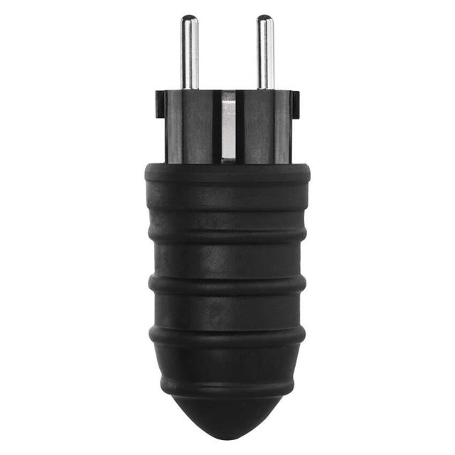Wtyczka prosta IP44 guma czarna P0050 EMOS