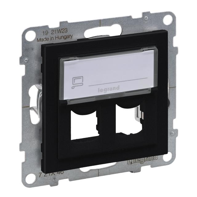 Suno Adapter Systimax Podwójny Czarny 721446 LEGRAND