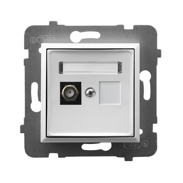 ARIA Gniazdo antenowe typu F pojedyncze - kolor biały