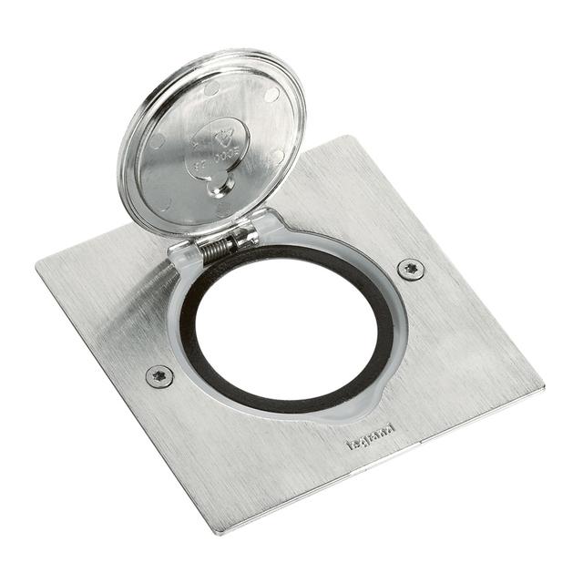 Pokrywa Gniazda Pojedyncza Kwadratowa Inox 089700 LEGRAND
