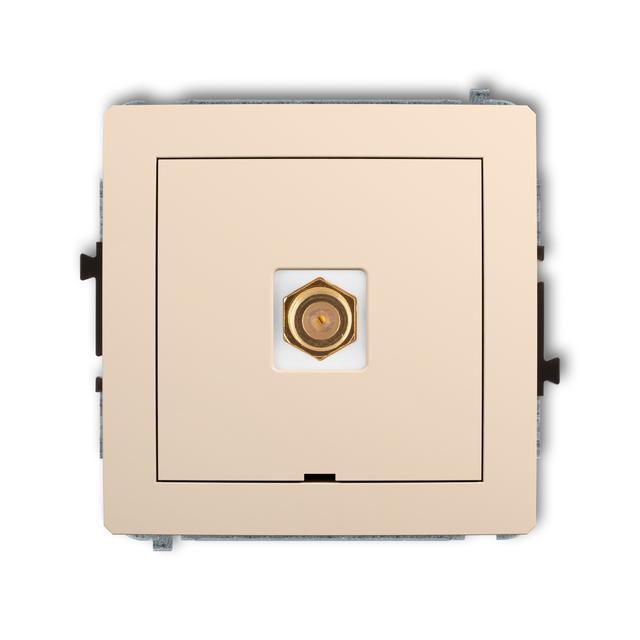 DECO Mechanizm gniazda antenowego pojedynczego typu F (SAT) pozłacany, bez pola opisowego beżowy