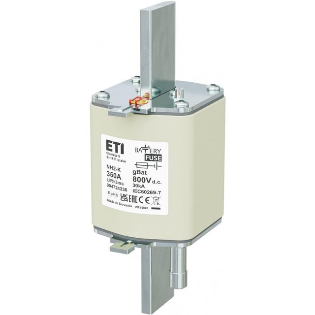 Wkładka topikowa NH do ochrony akumulatorów, magazynów energii DC z wybijakiem NH2/K gBat 350A 800V DC 004724336 ETI